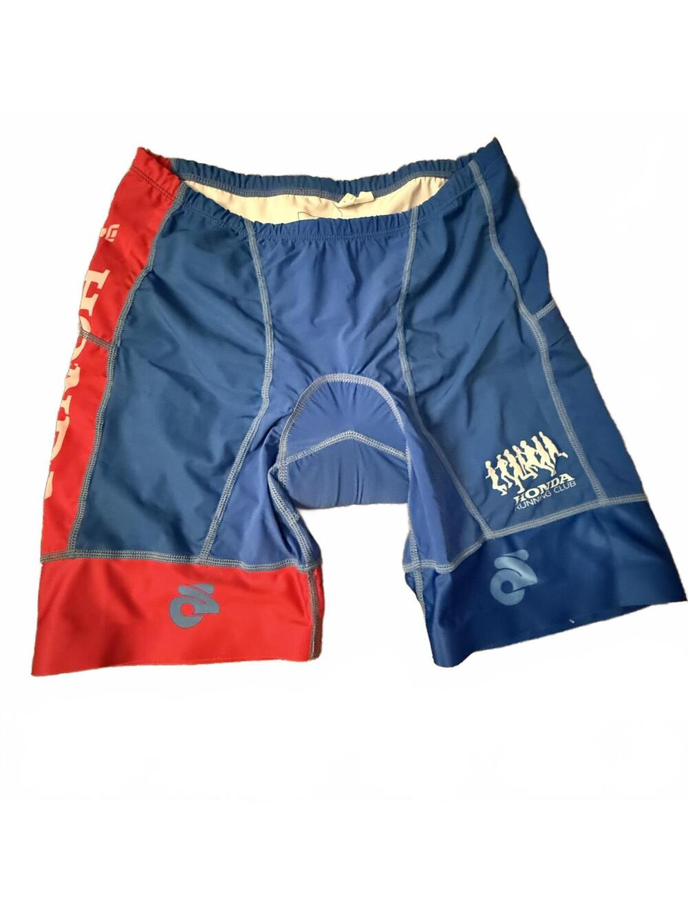 Champ Sys Honda Running Club Cycling Compression Shorts Mens Medium Blue Red
